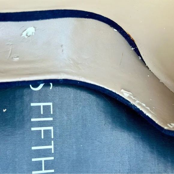 Saks Fifth Avenue Navy Blue Suede Heels - Picture 6 of 9